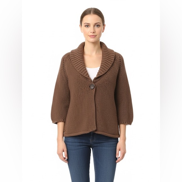 Theory Sweaters - Theory Chunky Knit Cardigan Sweater Cashmere Blend Size M
